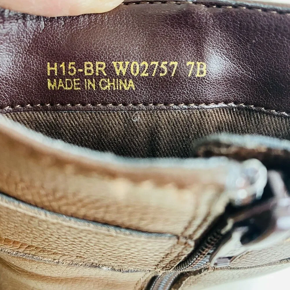 Cole Haan Ankle Boots Rhinecliff Grand Leather Bootie Brown‎ Side Zip Sz 7B